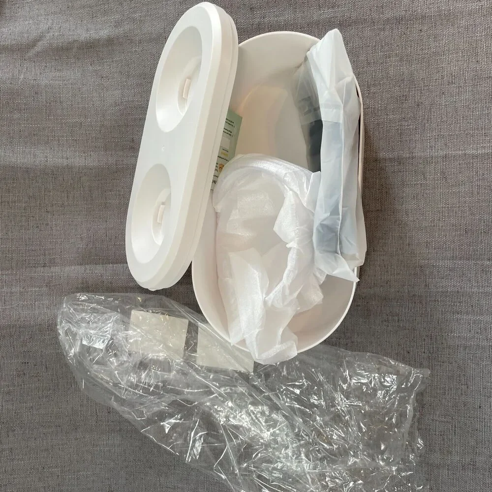 Little Treasures Pet Bowl by Tengous Raised Double Bowl White Plastic w/ Storage